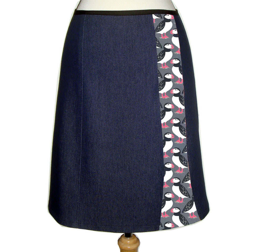 Denim Skirt - Puffins - Sale