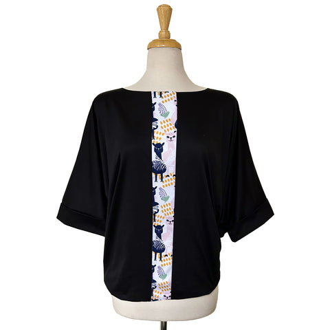 Batwing Top - Llama - Black