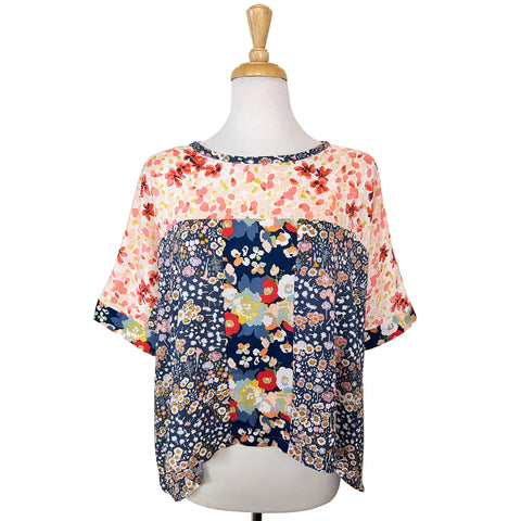 Chloe Top - Floral Strip