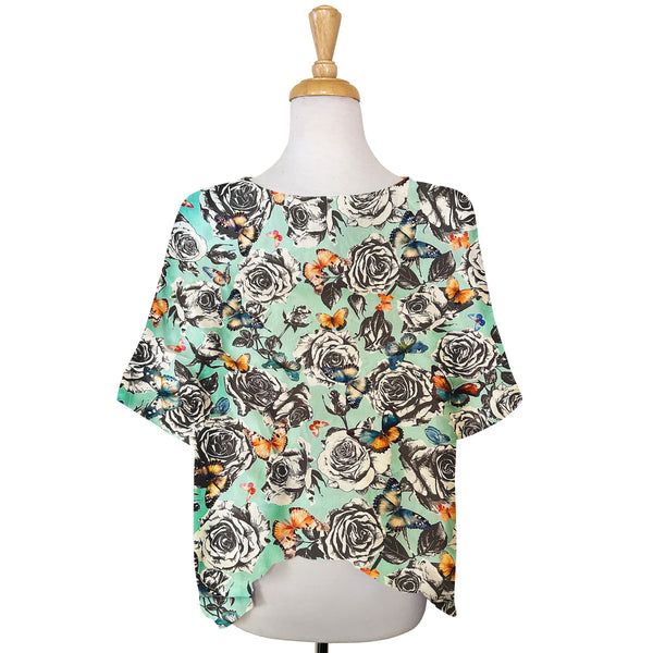 Chloe Top - Mint Butterfly