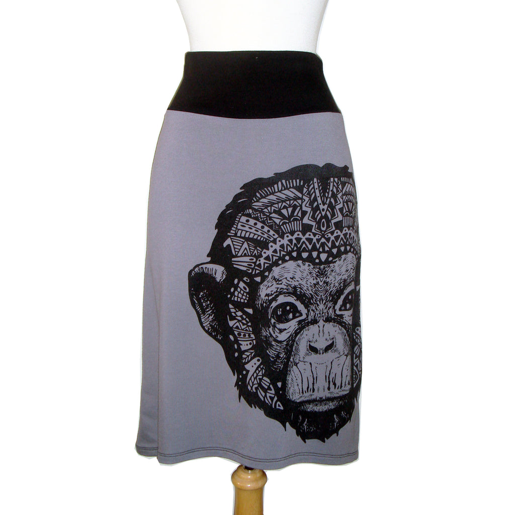 Size XL - Midi Skirt - Monkey Grey