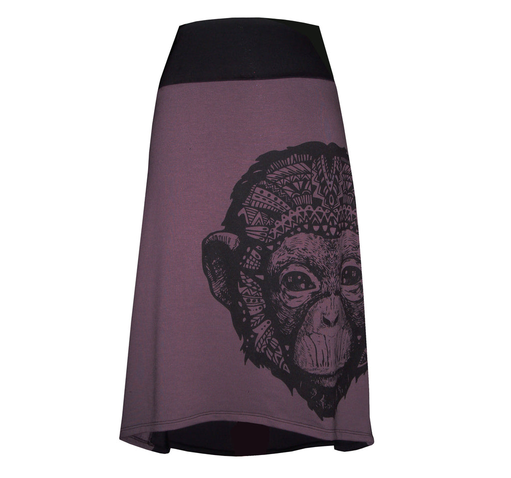 Size XS and L - Midi Skirt - Monkey Violet