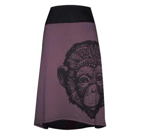 Size XS and L - Midi Skirt - Monkey Violet
