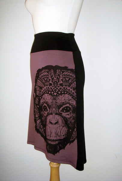 Size XS and L - Midi Skirt - Monkey Violet